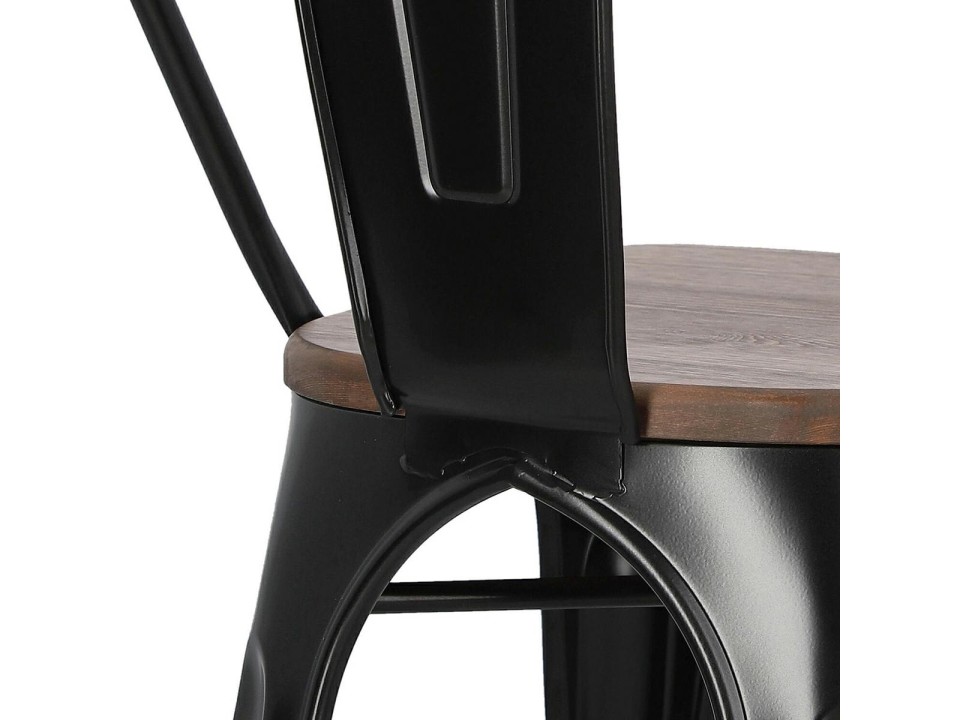 Krzesło Paris Wood czarne sosna orzech - d2design